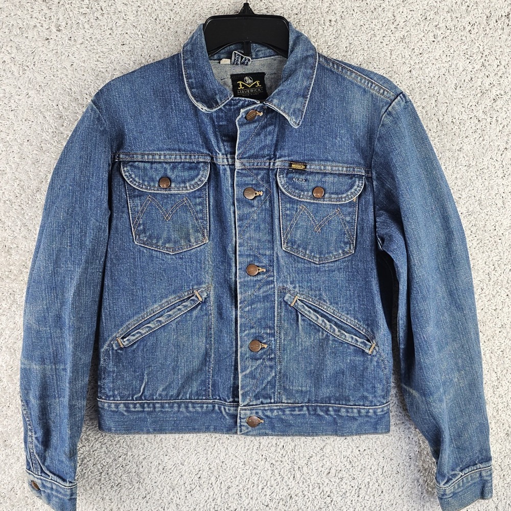 Vintage 70s Maverick Blue Bell Denim Jean Jacket Size 38 ( S/M ) Made in USA